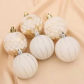 Набор шаров пластик d-6 см, 6 шт