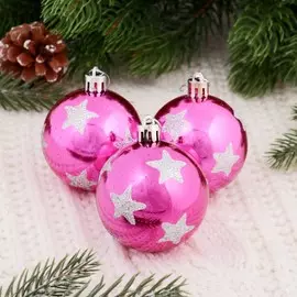 Набор шаров пластик d-6 см, 6 шт