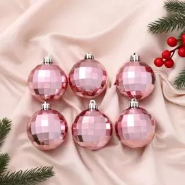 Набор шаров пластик d-6 см, 6 шт