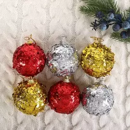 Набор шаров пластик d-6 см, 6 шт