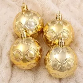 Набор шаров пластик d-6 см, 6 шт