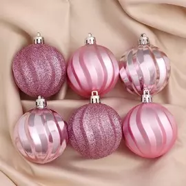 Набор шаров пластик d-6 см, 6 шт