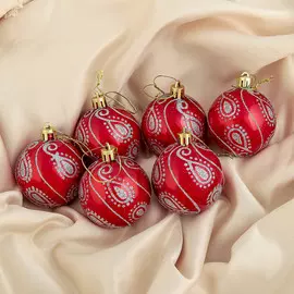 Набор шаров пластик d-6 см, 6 шт