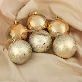 Набор шаров пластик d-6 см, 6 шт