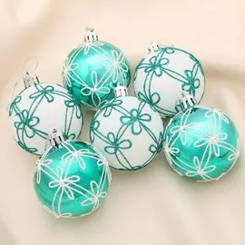 Набор шаров пластик d-6 см, 6 шт