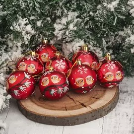 Набор шаров пластик d-6 см, 8 шт