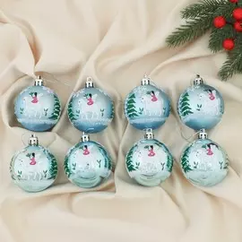 Набор шаров пластик d-6 см, 8 шт