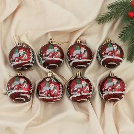 Набор шаров пластик d-6 см, 8 шт