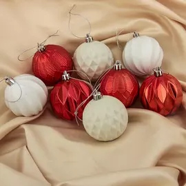 Набор шаров пластик d-6 см, 8 шт