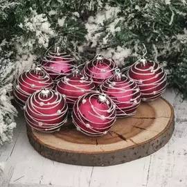 Набор шаров пластик d-6 см, 8 шт