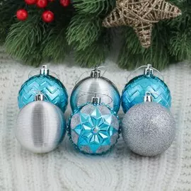 Набор шаров пластик d-6 см, 9 шт