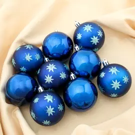 Набор шаров пластик d-6 см, 9 шт