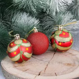 Набор шаров пластик d-6 см, 9 шт