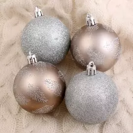 Ёлочные игрушки, шары новогодние , пластик, набор d-6 см, 9 шт