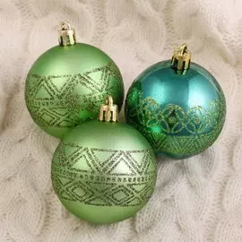 Набор шаров пластик d-6 см, 9 шт