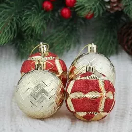 Набор шаров пластик d-6 см, 9 шт