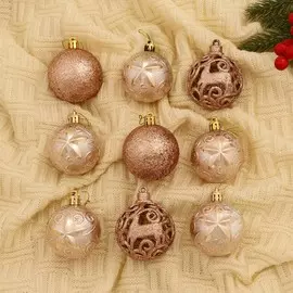 Набор шаров пластик d- 6 см, 9 шт