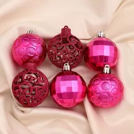 Набор шаров пластик d-6 см, 9 шт