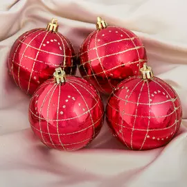 Набор шаров пластик d-7,5 см, 4 шт