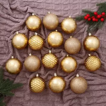 Набор шаров пластик d-7 см, 16 шт