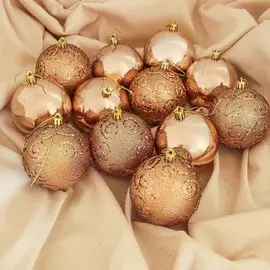 Набор шаров пластик d-8 см, 12 шт