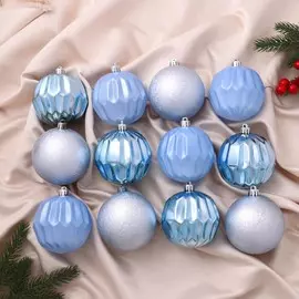 Набор шаров пластик d-8 см, 12 шт