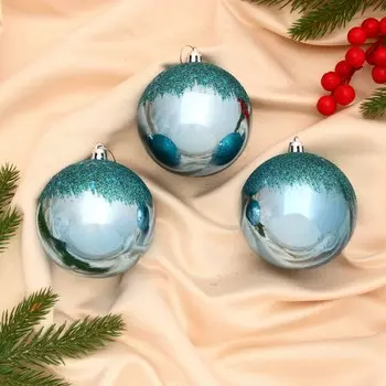 Набор шаров пластик d-8 см, 3 шт