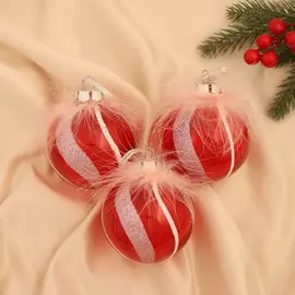 Набор шаров пластик d-8 см, 3 шт