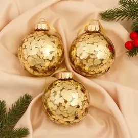 Набор шаров пластик d-8 см, 3 шт