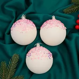 Набор шаров пластик d-8 см, 3 шт