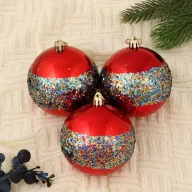 Набор шаров пластик d-8 см, 3 шт