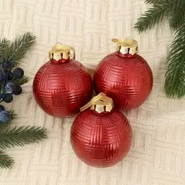 Набор шаров пластик d-8 см, 3 шт