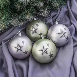 Набор шаров пластик d-8 см, 4 шт