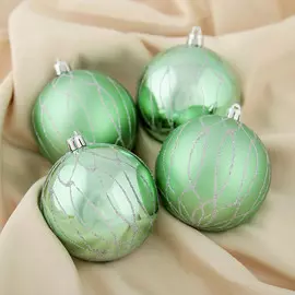 Набор шаров пластик d-8 см, 4 шт