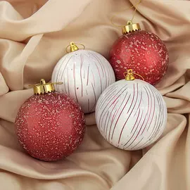 Набор шаров пластик d-8 см, 4 шт