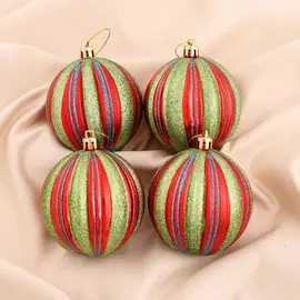 Набор шаров пластик d-8 см, 4 шт