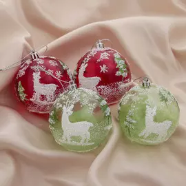 Набор шаров пластик d-8 см, 4 шт