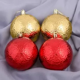 Набор шаров пластик d-8 см, 4 шт