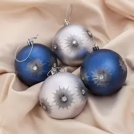 Набор шаров пластик d-8 см, 4 шт