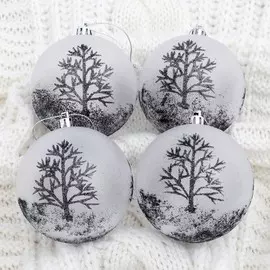 Набор шаров пластик d-8 см, 4 шт