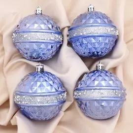 Набор шаров пластик d-8 см, 4 шт