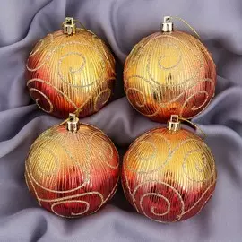 Набор шаров пластик d-8 см, 4 шт