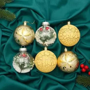 Набор шаров пластик d-8 см, 6 шт