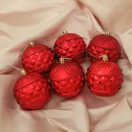 Набор шаров пластик d-8 см, 6 шт