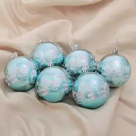 Набор шаров пластик d-8 см, 6 шт