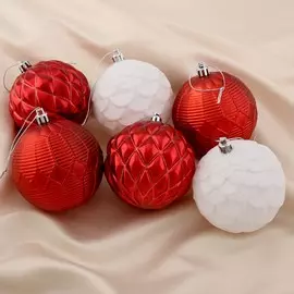 Набор шаров пластик d-8 см, 6 шт