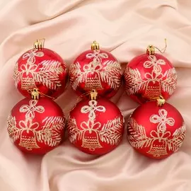 Набор шаров пластик d-8 см, 6 шт