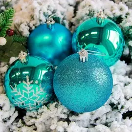 Набор шаров пластик d-8 см, 6 шт