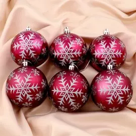 Набор шаров пластик d-8 см, 6 шт