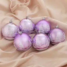 Набор шаров пластик d-8 см, 6 шт